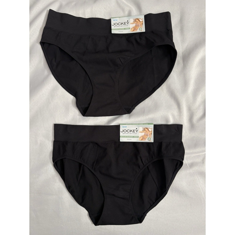 NEW Jockey Generation Seamfree Ribbed Bikini Panty Women's Size 2XLarge 2 Pair
